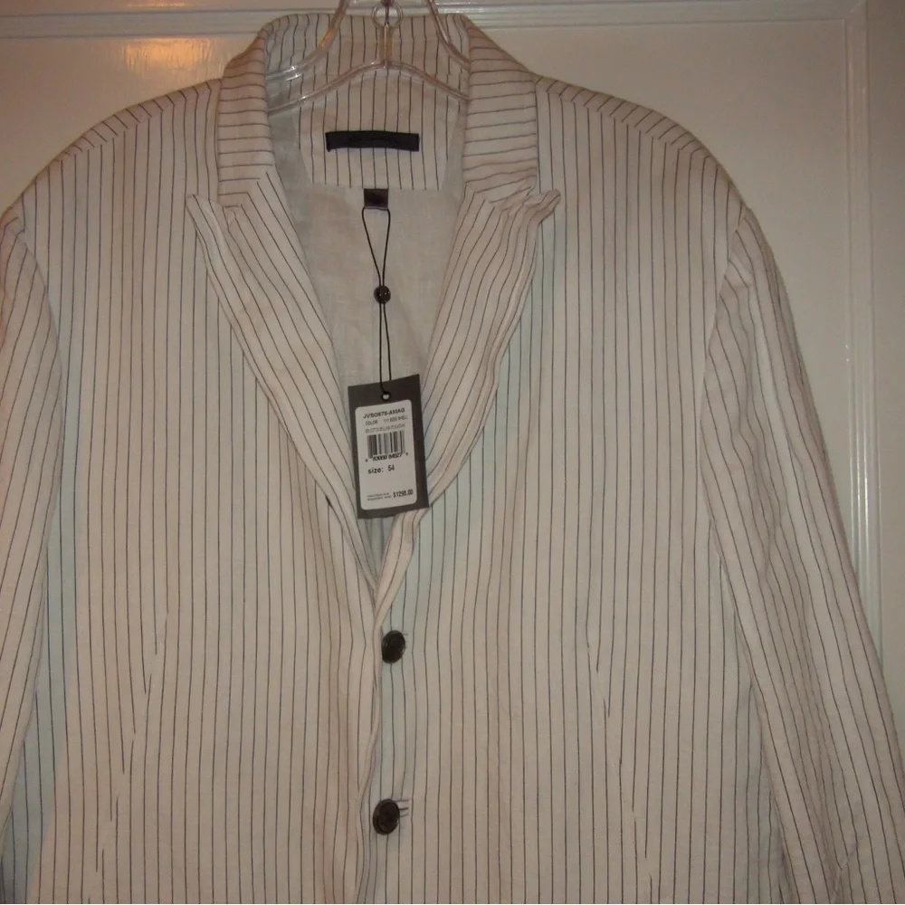 John Varvatos Egg Shell Pencil Stripe Sports Jacket Blazer